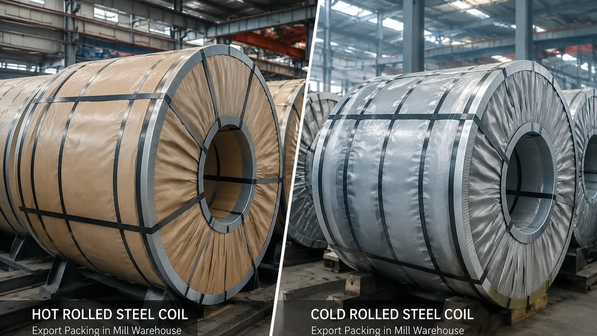 Bobinas laminadas en caliente y en frío preparadas con envoltorio de exportación y protección de bordes