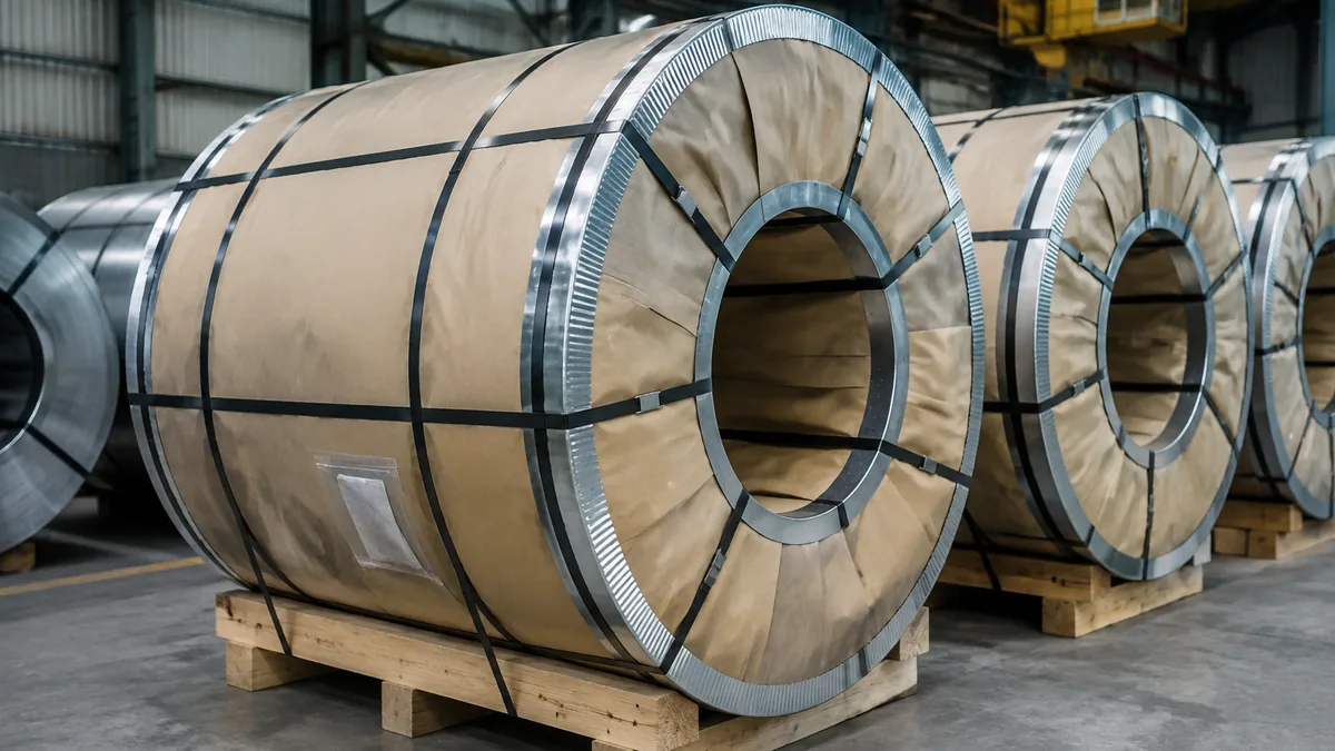 Bobinas PPGI embaladas para exportación con protectores de borde