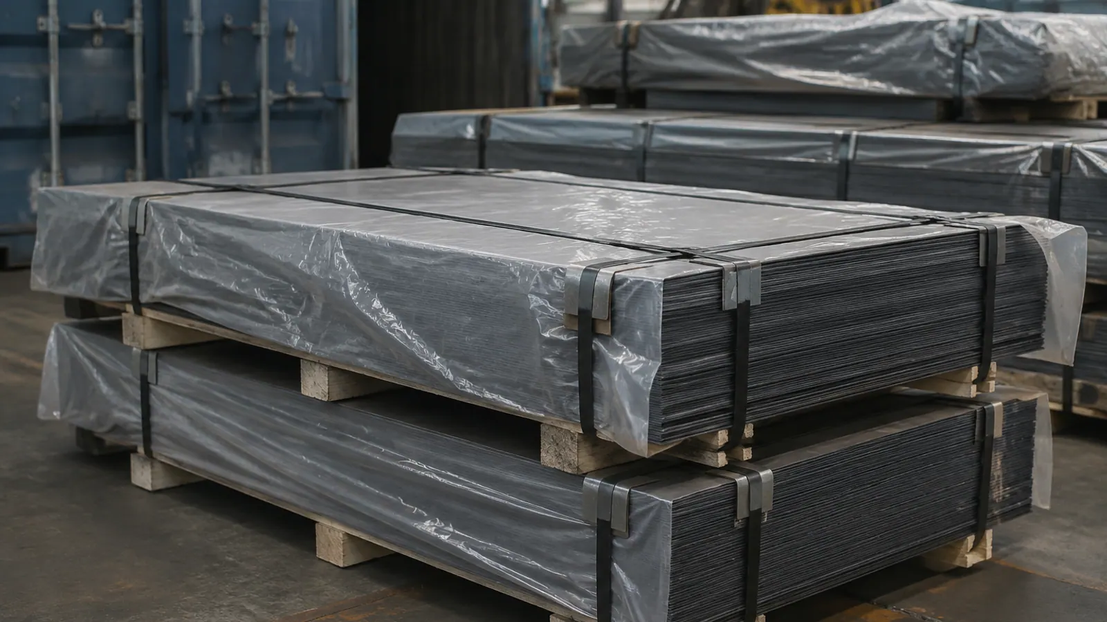 Chapas estructurales embaladas para exportación listas para cargar