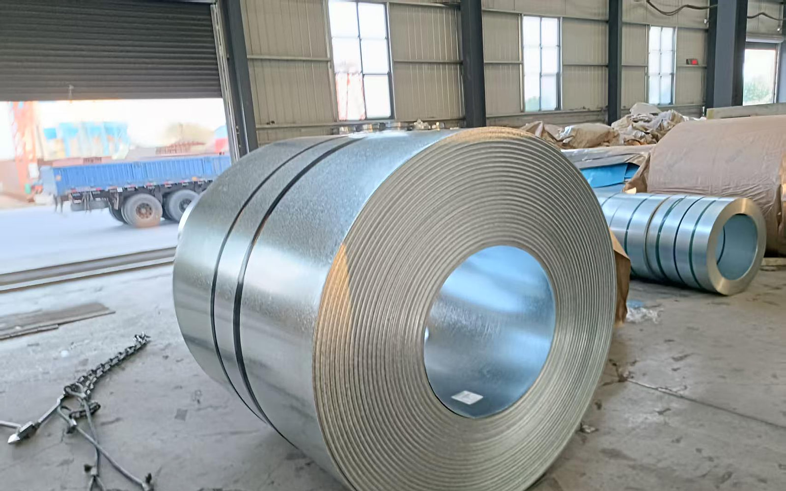 Galvanized steel coils ready for processing and export supply